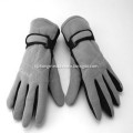 Grey Color Double Layers Winter Warm Fleece Gloves